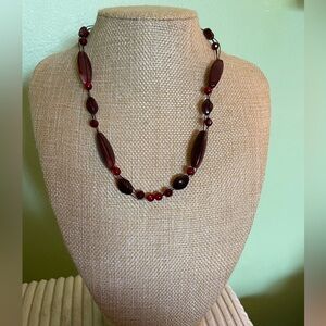 Elegant Red Beaded Necklace